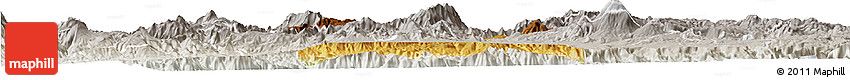 Physical Horizon Map of Hostotipaquillo, lighten, semi-desaturated