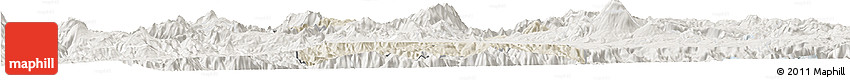 Shaded Relief Horizon Map of Hostotipaquillo, lighten
