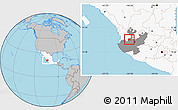 Gray Location Map of Hostotipaquillo, highlighted country, highlighted parent region