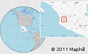 Gray Location Map of Hostotipaquillo, highlighted country