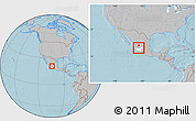 Gray Location Map of Hostotipaquillo, highlighted parent region, within the entire country, hill shading
