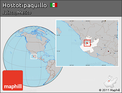 Gray Location Map of Hostotipaquillo, highlighted parent region