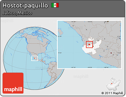 Gray Location Map of Hostotipaquillo, highlighted parent region