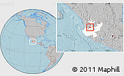 Gray Location Map of Hostotipaquillo, highlighted parent region, hill shading