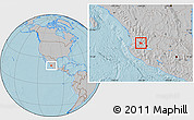 Gray Location Map of Hostotipaquillo, hill shading