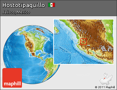 Physical Location Map of Hostotipaquillo