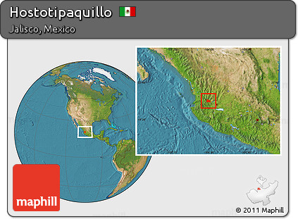 Satellite Location Map of Hostotipaquillo