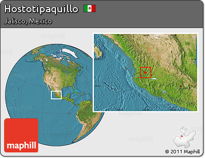 Satellite Location Map of Hostotipaquillo