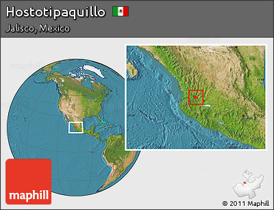 Satellite Location Map of Hostotipaquillo