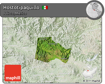 Satellite Map of Hostotipaquillo, lighten