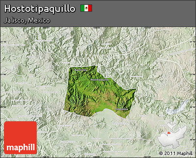 Satellite Map of Hostotipaquillo, lighten