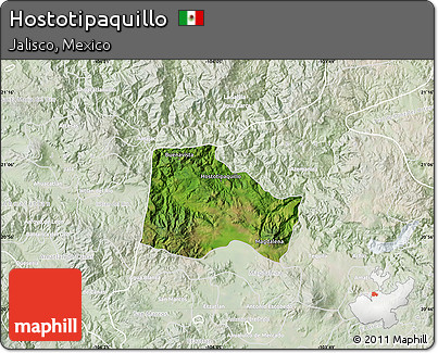 Satellite Map of Hostotipaquillo, lighten