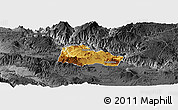 Physical Panoramic Map of Hostotipaquillo, darken, desaturated