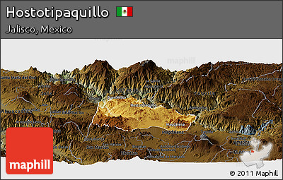 Physical Panoramic Map of Hostotipaquillo, darken