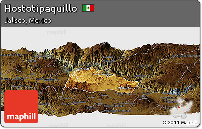 Physical Panoramic Map of Hostotipaquillo, darken