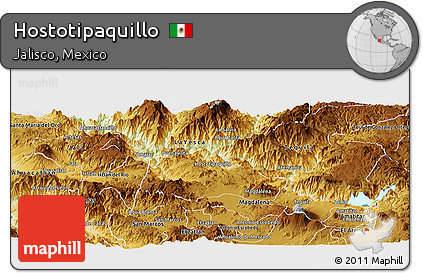 Physical Panoramic Map of Hostotipaquillo