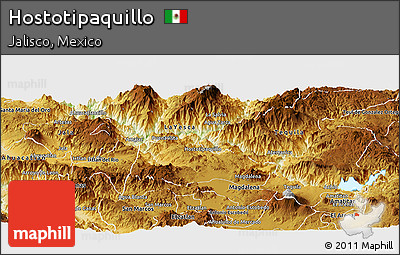 Physical Panoramic Map of Hostotipaquillo
