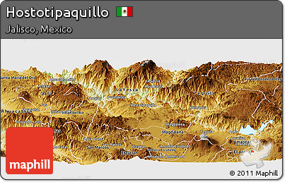 Physical Panoramic Map of Hostotipaquillo