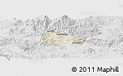 Shaded Relief Panoramic Map of Hostotipaquillo, lighten, desaturated