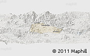 Shaded Relief Panoramic Map of Hostotipaquillo, lighten, semi-desaturated