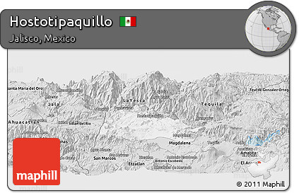 Silver Style Panoramic Map of Hostotipaquillo