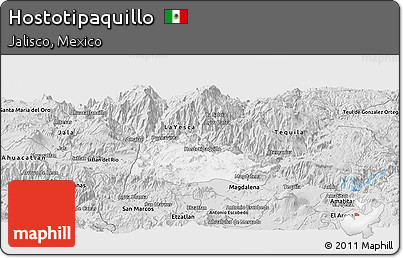 Silver Style Panoramic Map of Hostotipaquillo