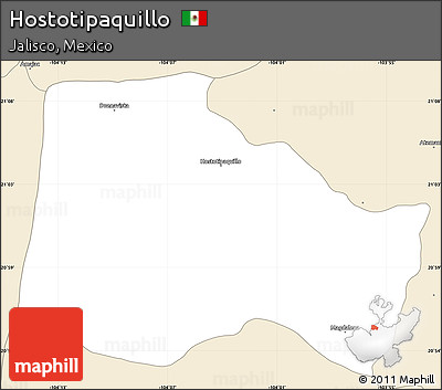 Classic Style Simple Map of Hostotipaquillo