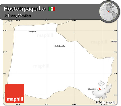 Classic Style Simple Map of Hostotipaquillo