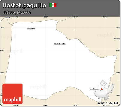 Classic Style Simple Map of Hostotipaquillo