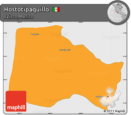 Political Simple Map of Hostotipaquillo, single color outside