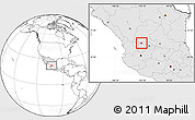 Blank Location Map of Huejucar, highlighted country