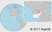 Gray Location Map of Huejucar, highlighted parent region