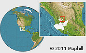 Satellite Location Map of Huejucar, highlighted parent region