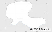 Silver Style Simple Map of Huejucar, single color outside