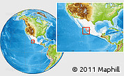 Physical Location Map of Isla, highlighted country, highlighted parent region, within the entire country
