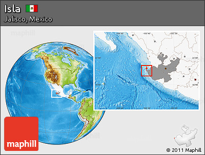 Physical Location Map of Isla, highlighted country, highlighted parent region