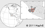 Blank Location Map of Ixtlahuacan de los Membri, highlighted country, highlighted parent region