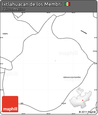 Blank Simple Map of Ixtlahuacan De Los Membri