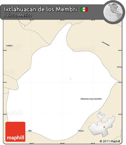 Classic Style Simple Map of Ixtlahuacan De Los Membri