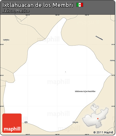 Classic Style Simple Map of Ixtlahuacan De Los Membri