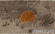 Physical 3D Map of Jesus Maria, semi-desaturated