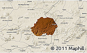 Physical 3D Map of Jesus Maria, shaded relief outside
