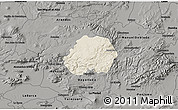 Shaded Relief 3D Map of Jesus Maria, darken, semi-desaturated