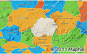 Shaded Relief 3D Map of Jesus Maria, political outside
