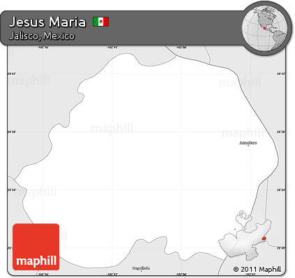 Silver Style Simple Map of Jesus Maria