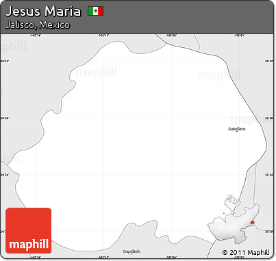 Silver Style Simple Map of Jesus Maria