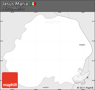 Silver Style Simple Map of Jesus Maria