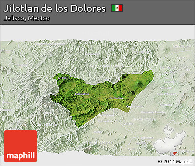 Satellite 3D Map of Jilotlan De Los Dolores, lighten