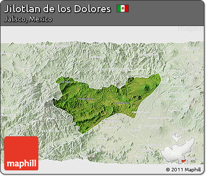 Satellite 3D Map of Jilotlan De Los Dolores, lighten