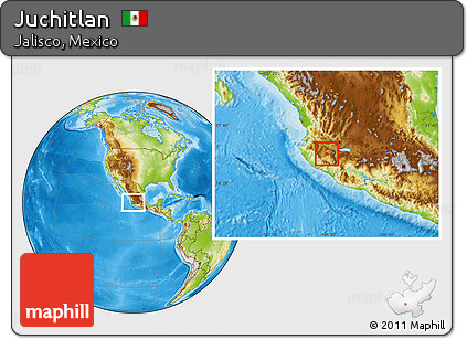 Physical Location Map of Juchitlan